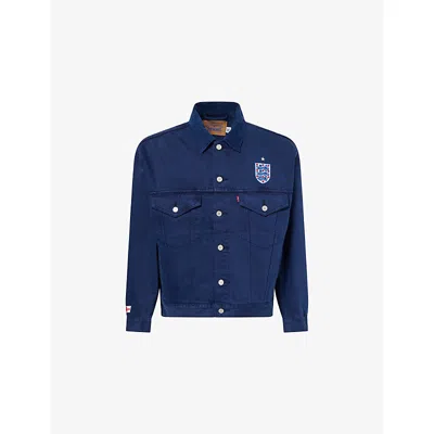 Levi's Mens Multi  X World Cup England Football Type Iii Denim Trucker Jacket In Blue