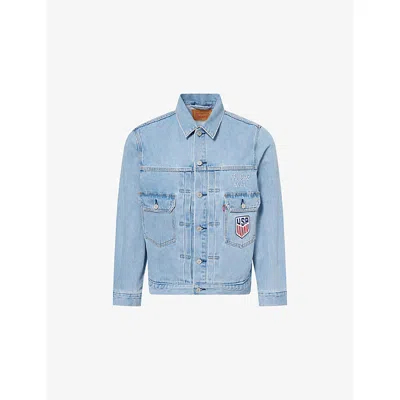 Levi's Mens Multi  X World Cup Usa Soccer Type Ii Denim Trucker Jacket In Blue