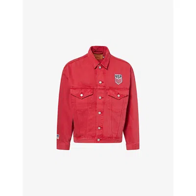 Levi's Mens Multi  X World Cup Usa Soccer Type Iii Denim Trucker Jacket In Red