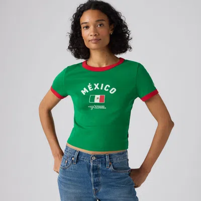 Levi's Mexico Mini Ringer Tee T-shirt In Green