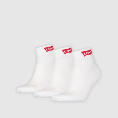 Levi's Mid Cut Batwing Socks 3 Pack In White