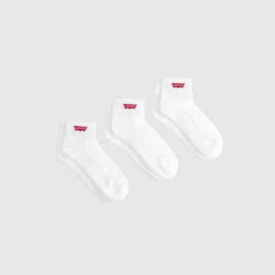 Levi's Mid Cut Socks (3-pack) In White