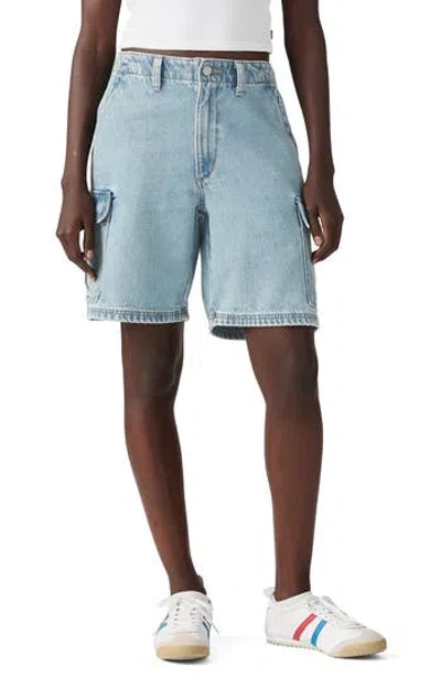 Levi's® Mid Rise Baggy Denim Cargo Shorts In Too Clean