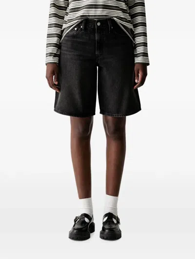 Levi's Middy Faded-effect Denim Shorts In Brown