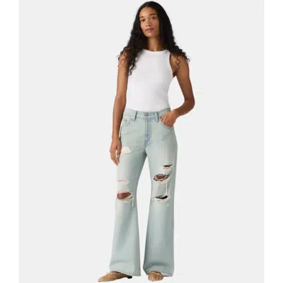 Levi's Middy Jeans Women's Que Pasa Denim Light Wash Bootcut Zip Fly Jax1466 In Blue