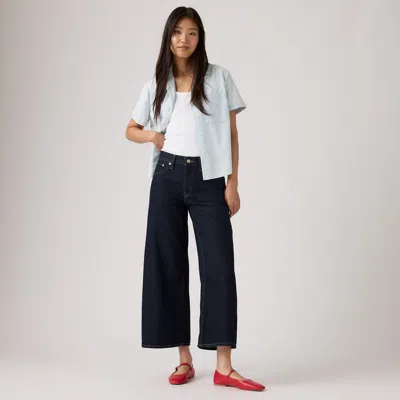 Levi's Middy Wide Leg Ankle Jeans In Blue