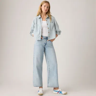 Levi's Middy Wide Leg Ankle Jeans In Blue