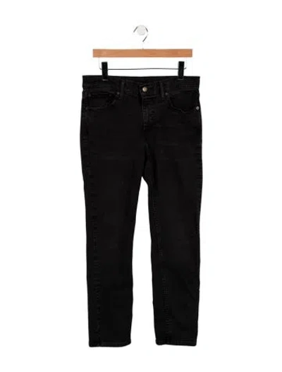 Pre-owned Levi's Mid-rise Straight Leg Jeans In Black