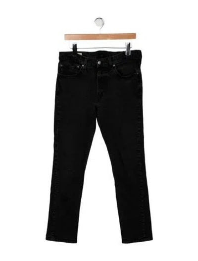 Pre-owned Levi's Mid-rise Straight Leg Jeans In Black