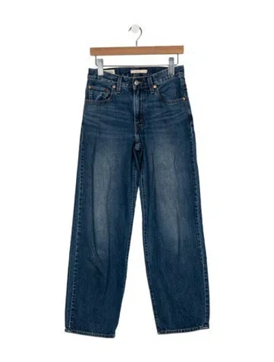 Pre-owned Levi's Mid-rise Straight Leg Jeans In Blue
