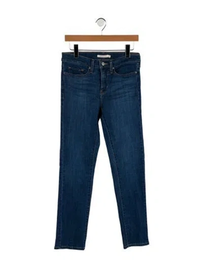 Pre-owned Levi's Mid-rise Straight Leg Jeans In Blue