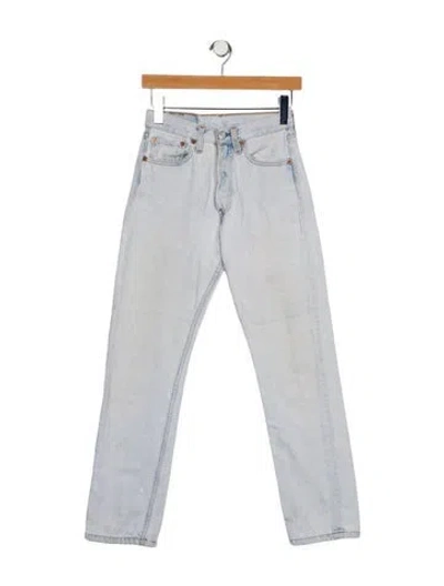 Pre-owned Levi's Mid-rise Straight Leg Jeans In Blue