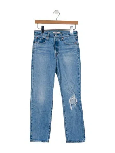 Pre-owned Levi's Mid-rise Straight Leg Jeans In Blue