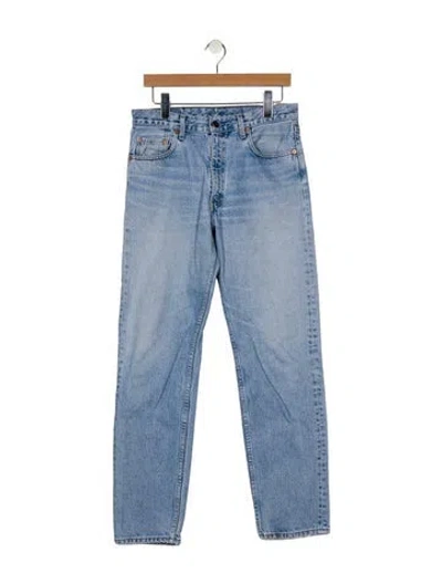 Pre-owned Levi's Mid-rise Straight Leg Jeans In Blue