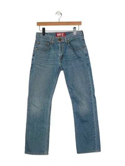 Pre-owned Levi's Mid-rise Straight Leg Jeans In Blue