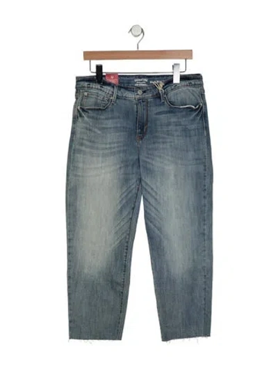 Pre-owned Levi's Mid-rise Straight Leg Jeans In Blue