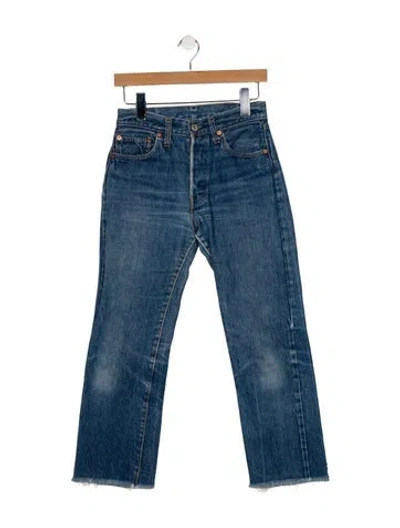Pre-owned Levi's Mid-rise Straight Leg Jeans In Blue