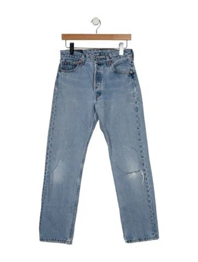 Pre-owned Levi's Mid-rise Straight Leg Jeans In Blue