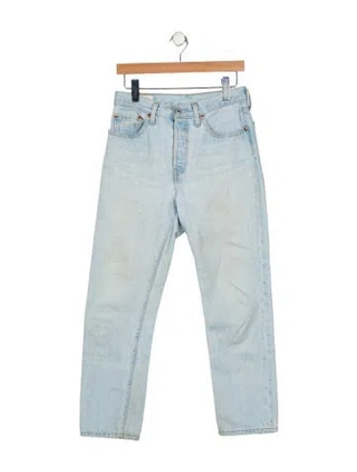 Pre-owned Levi's Mid-rise Straight Leg Jeans In Blue