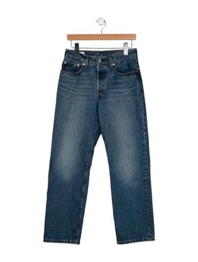 Pre-owned Levi's Mid-rise Straight Leg Jeans In Blue