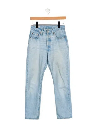 Pre-owned Levi's Mid-rise Straight Leg Jeans In Blue