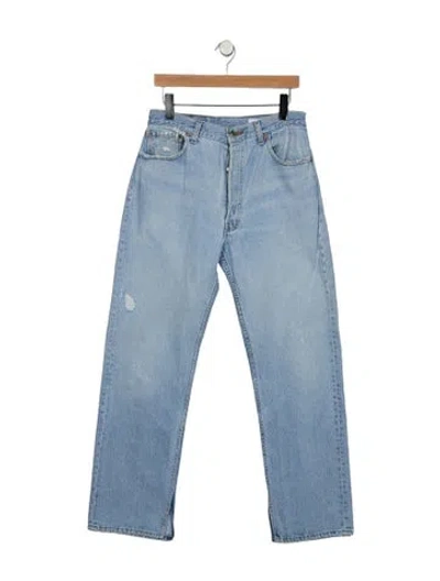 Pre-owned Levi's Mid-rise Straight Leg Jeans In Blue