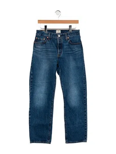 Pre-owned Levi's Mid-rise Straight Leg Jeans In Blue