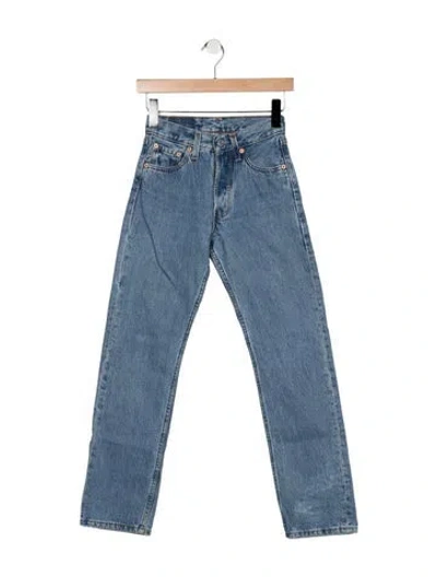 Pre-owned Levi's Mid-rise Straight Leg Jeans In Blue