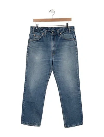 Pre-owned Levi's Mid-rise Straight Leg Jeans In Blue