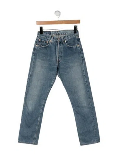 Pre-owned Levi's Mid-rise Straight Leg Jeans In Blue