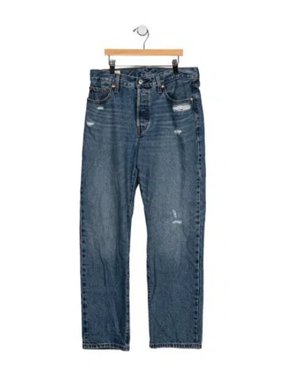 Pre-owned Levi's Mid-rise Straight Leg Jeans In Blue