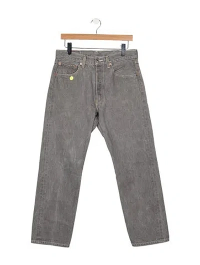 Pre-owned Levi's Mid-rise Straight Leg Jeans In Gray