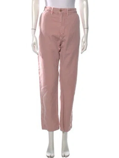 Pre-owned Levi's Mid-rise Straight Leg Jeans In Pink