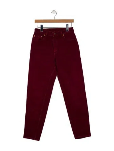 Pre-owned Levi's Mid-rise Straight Leg Jeans In Red