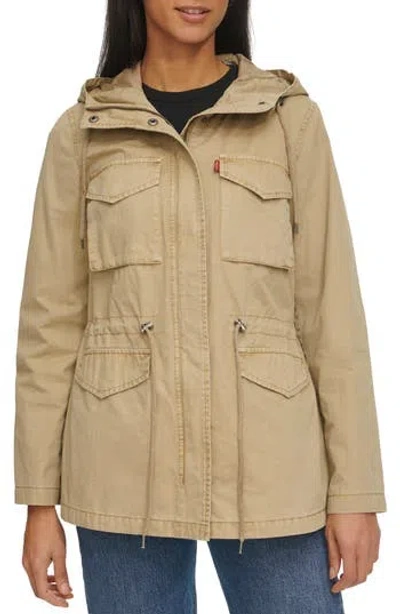 Levi's® Military Four-pocket Zip Hooded Jacket In Safari