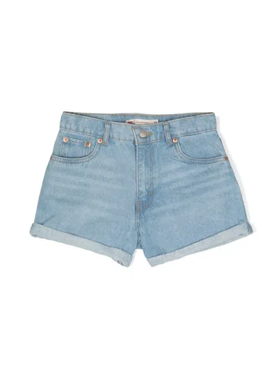Levi's Kids' Mini Mom Denim Shorts In Blue