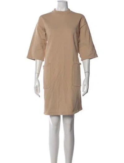 Pre-owned Levi's Mock Neck Knee-length Dress In Neutral