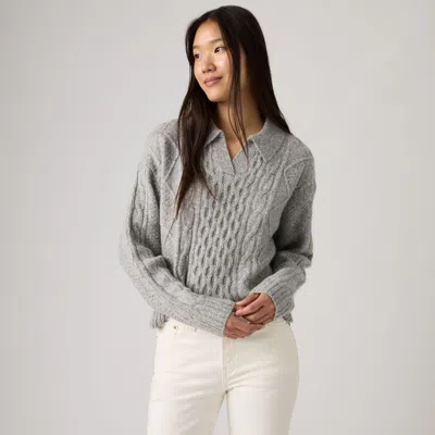 Levi's Nova Cable Sweater In Gray