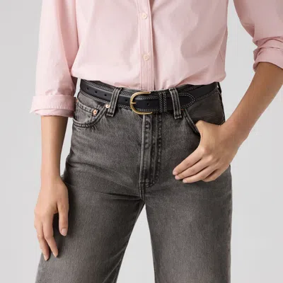 Levi's Olivia Classic Feather Edge Belt In Black