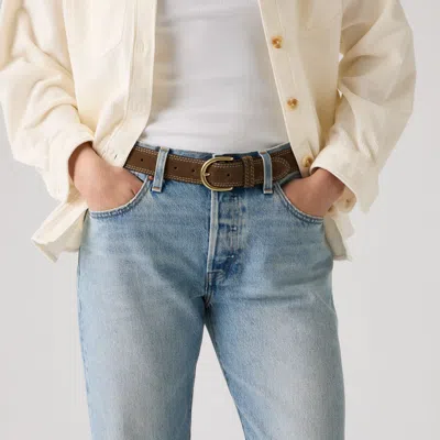 Levi's Olivia Classic Feather Edge Belt In Brown