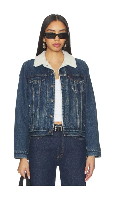 Levi's Original Sherpa Trucker In Blue