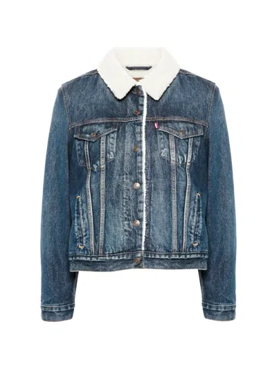Levi's Original Sherpa Trucker Denim Jacket In Blue