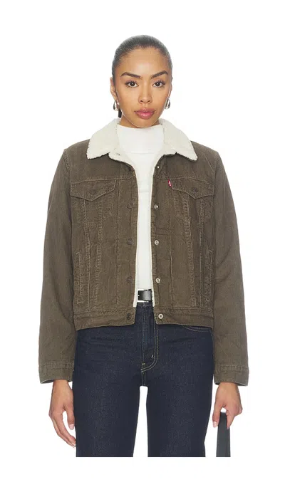 Levi's Original Sherpa Trucker Jacket In Green