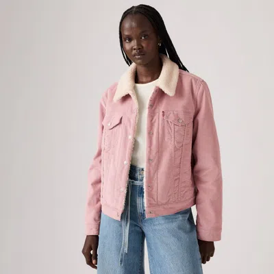 Levi's Original Sherpa Trucker Jacket In Pink