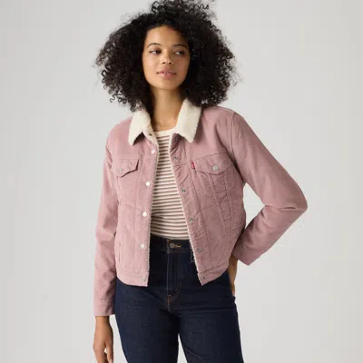 Levi's Original Sherpa Trucker Jacket In Pink / Woodrose