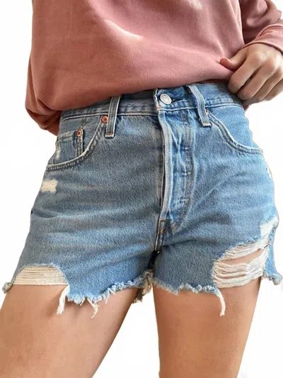 Levi's Original Short Sansome Straggler In Medium Wash In Blue