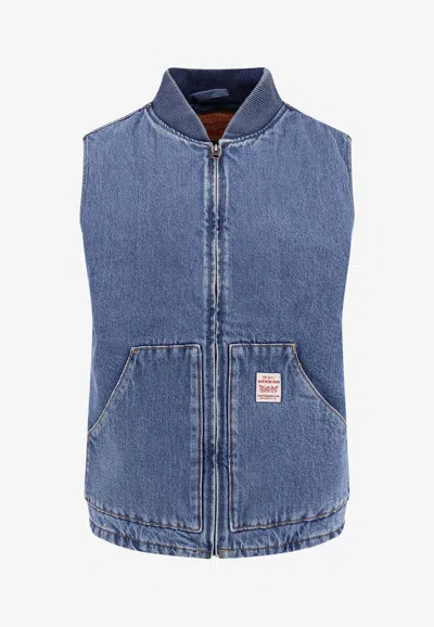 Levi's Workwear Sansome Padded Denim Vest In Navy
