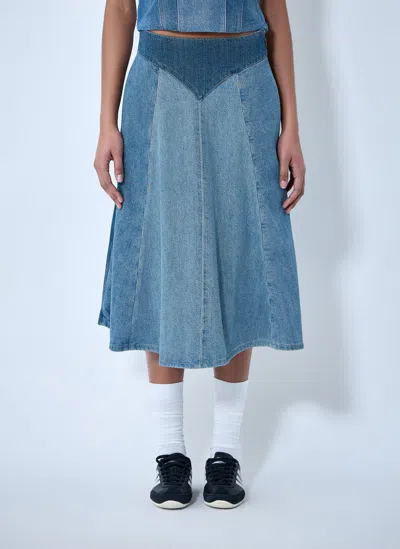 Levi's Paneled Denim Midi Skirt In Blue