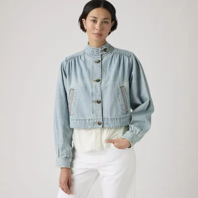 Levi's Parker Pretty Short Coat In Blue