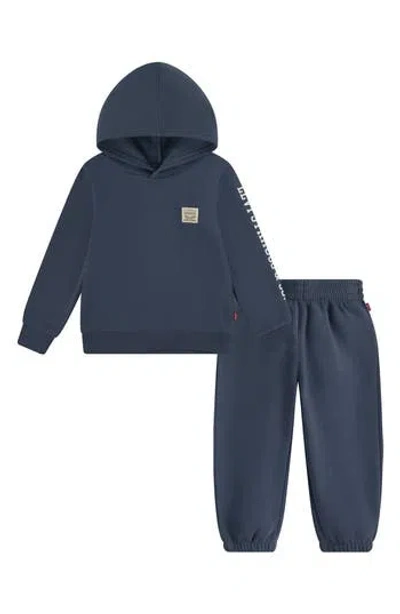 Levi's® Babies'  Patch Logo Hoodie & Joggers Set In Blue